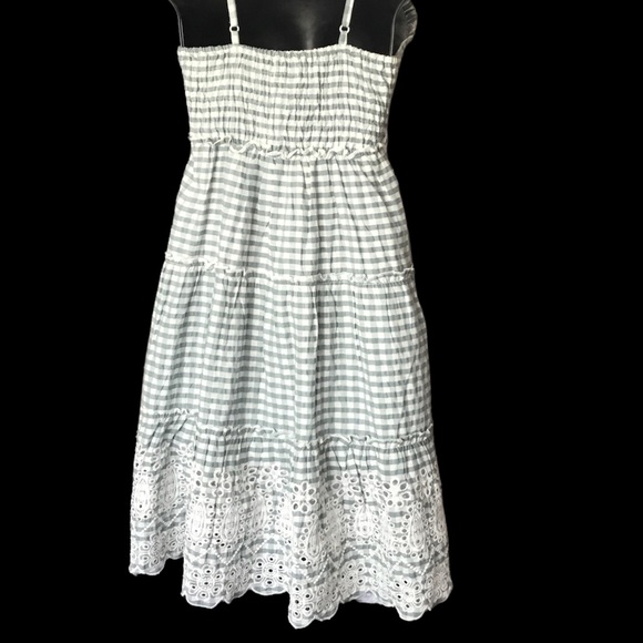 Jessica Simpson Embroidered Boho Women's Ginghan Print Layered Hem Dress NEW - Picture 4 of 16